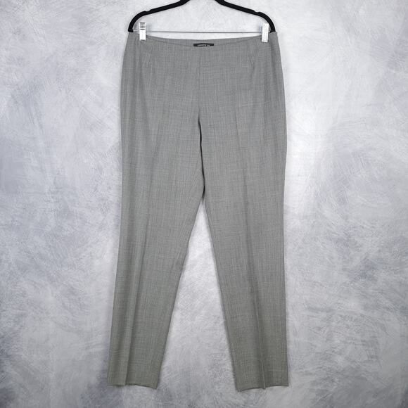 Lafayette 148 Pants Womens 10 Gray Lightweight Wool Stretch Side Zip Tapered Fit - Picture 1 of 16